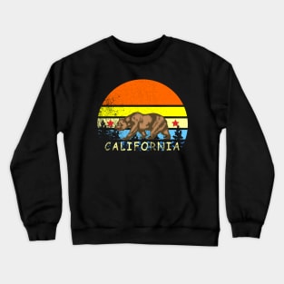 Awesome California Retro vintage Full moon Bear Crewneck Sweatshirt